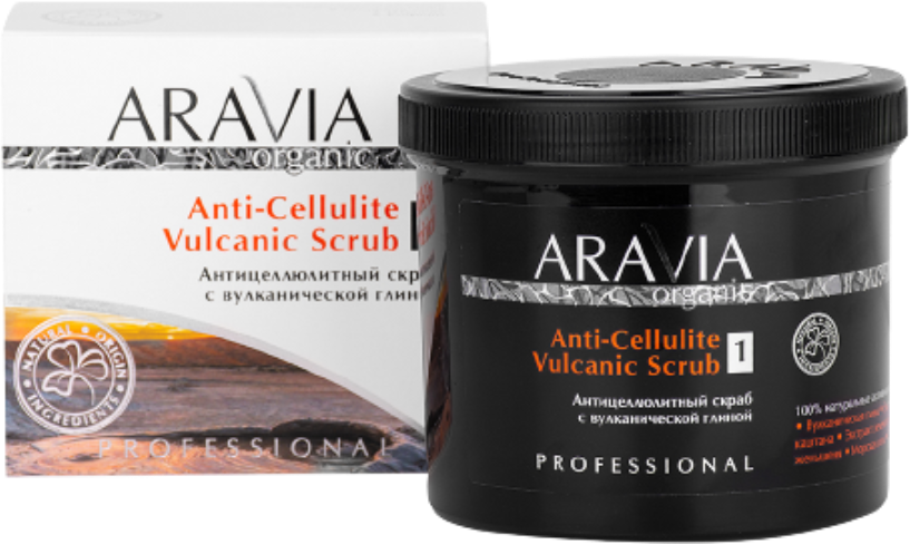 Aravia Organic Антицеллюлитный скраб с вулканической глиной Anti-Cellulite Vulcanic Scrub 550 мл 1 шт