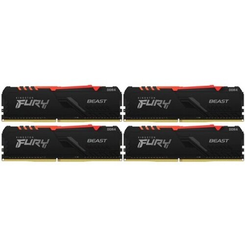 Оперативная память Kingston DDR4 32Gb 4x8Gb 3200 MHz pc-25600 FURY Beast Black RGB KF432C16BBAK432 1281500₽