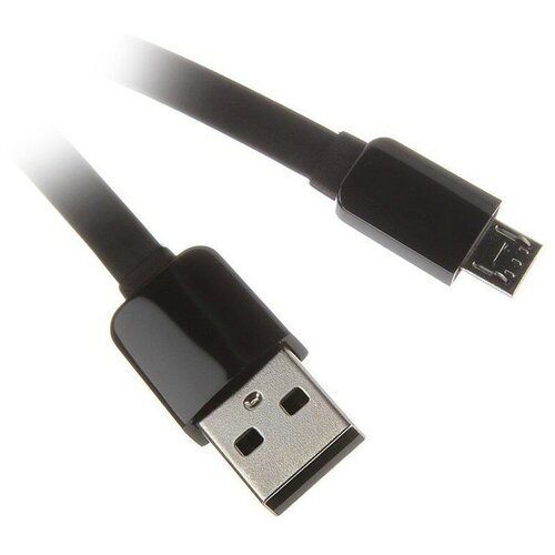 Кабель Continent USB - microUSB (QCU-5102), 1 м, 1 шт., черный кабель microusb 1м continent qcu 5102bk плоский