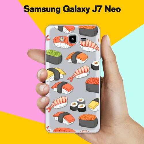 Силиконовый чехол на Samsung Galaxy J7 Neo Суши / для Самсунг Галакси Джей 7 Нео силиконовый чехол на samsung galaxy j7 neo лев для самсунг галакси джей 7 нео