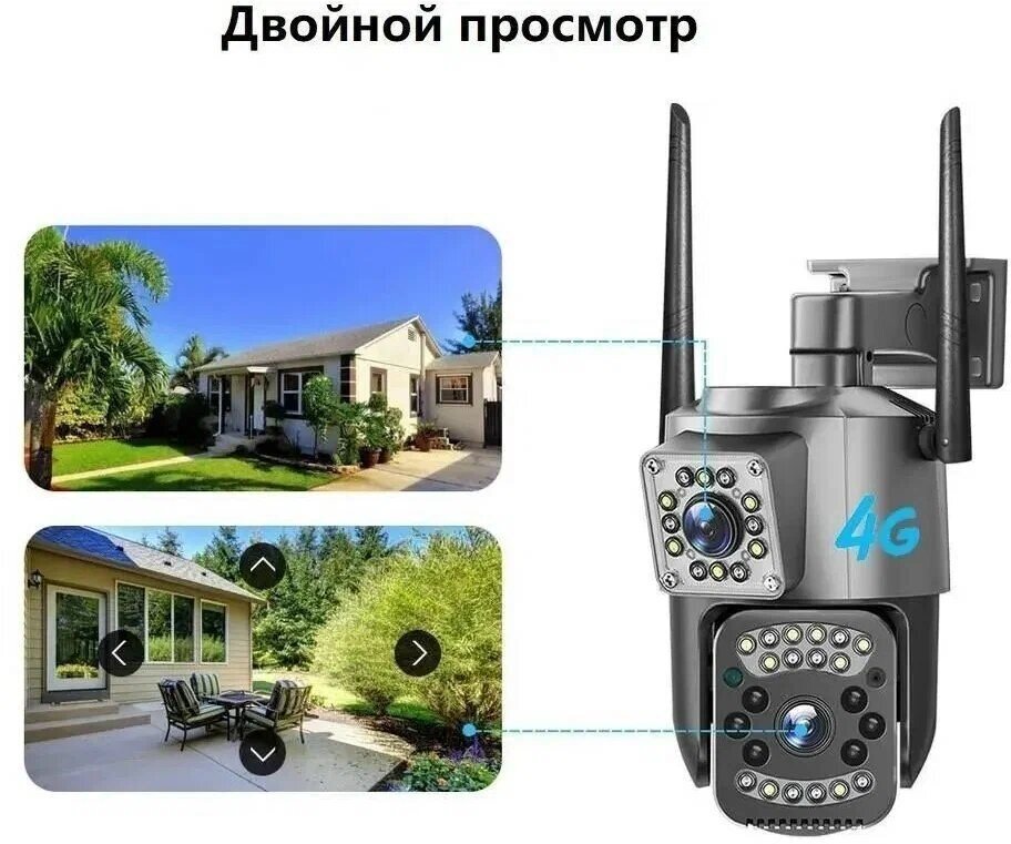 Камера видеонаблюдения 4G, поворотная, удаленный доступ, датчик движения, ночной режим в комплекте Sim +32 микро SD