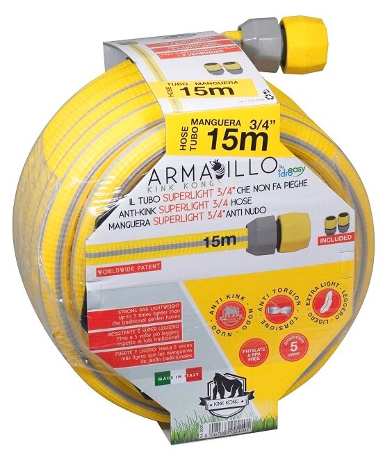 Шланг для полива IDROEASY ARMADILLO KINK KONG 3/4" 15 метров усиленный супер легкий