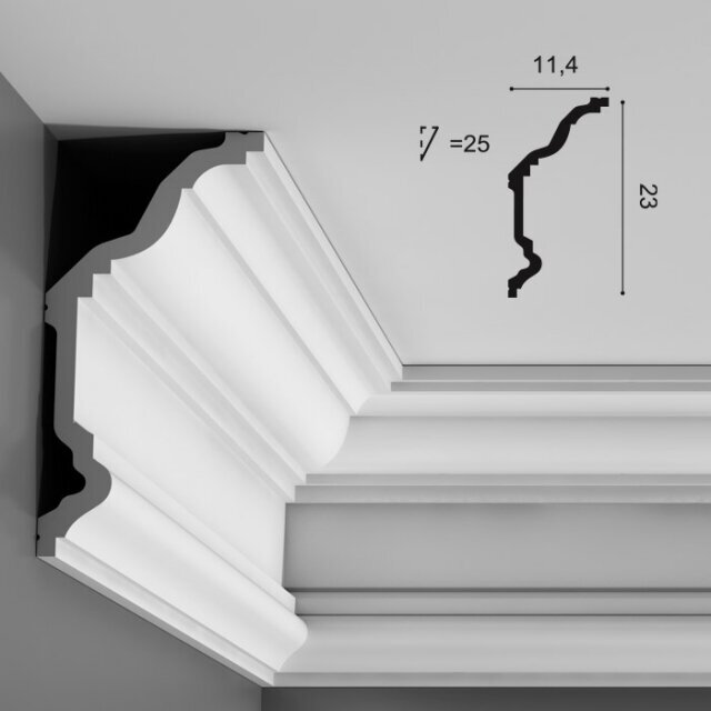 Карниз Orac Axxent 114х230 мм полиуретановый потолочный плинтус Orac Decor C332-2 метра под покраску для потолка