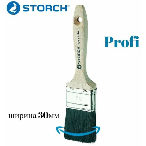 042050 storch profi aquatop кисть малярная плоская флейцевая кисть для краски синтетическая щетина 50 мм Кисть малярная флейцевая Profi, натуральная щетина