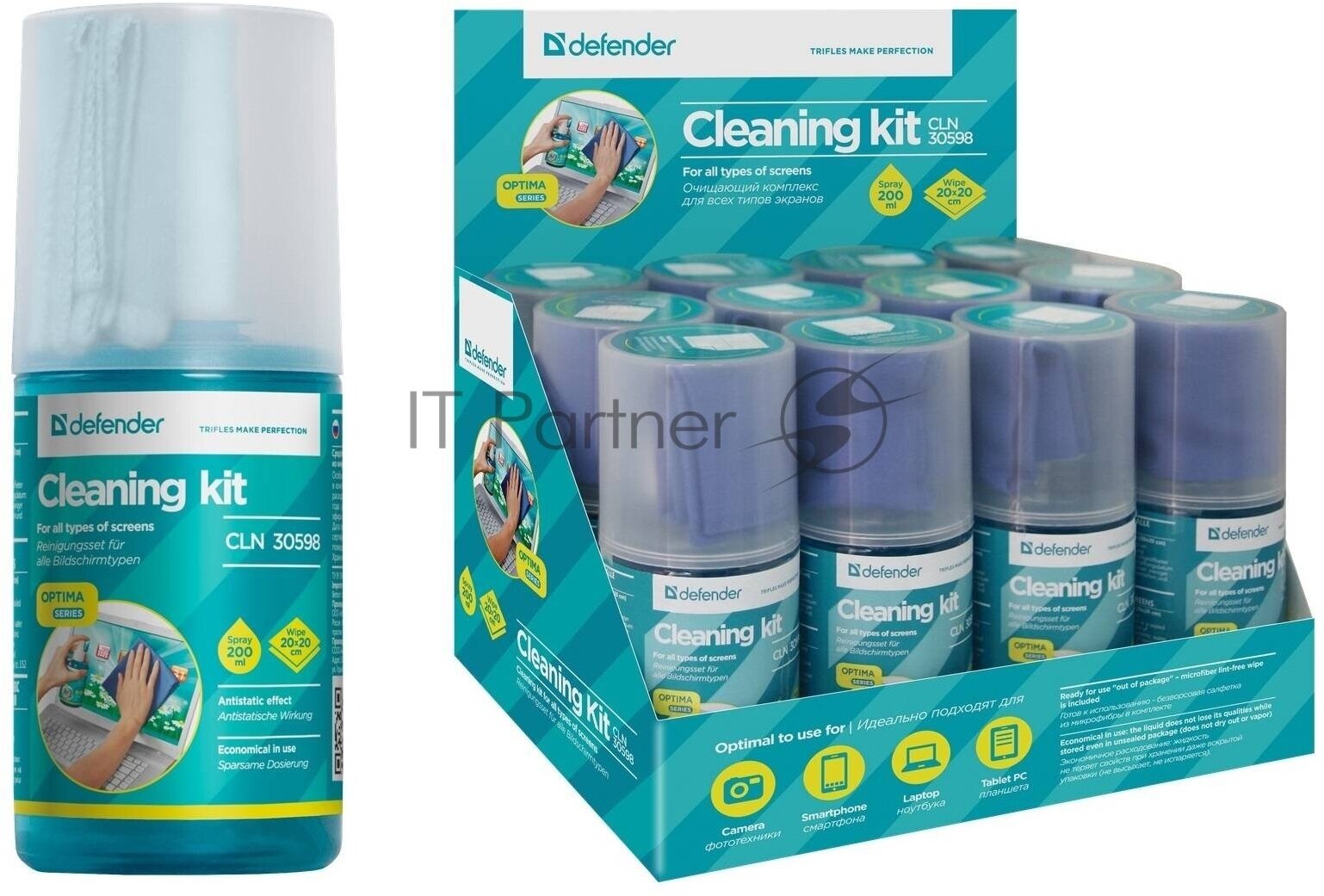 Очиститель спрей Defender CLN 30598 200ml + салфетка