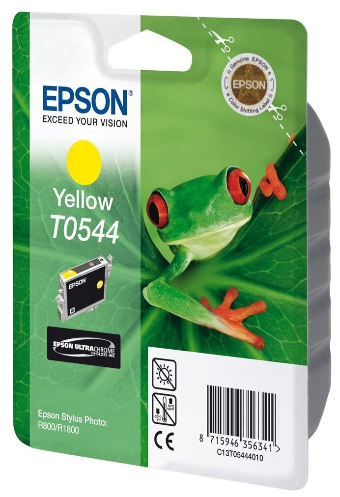 Картридж Epson C13T05444010, 400 стр, желтый, срок годности до 2015 года