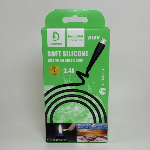 Кабель для зарядки телефона D19V/ Soft Silicone/ 2.4А