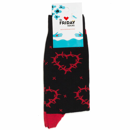 фото Носки st. friday, размер 38-41, черный, красный, бордовый