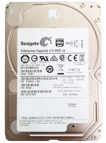 Жесткий диск Seagate ST1000NX0323 1Tb SAS 2,5" HDD