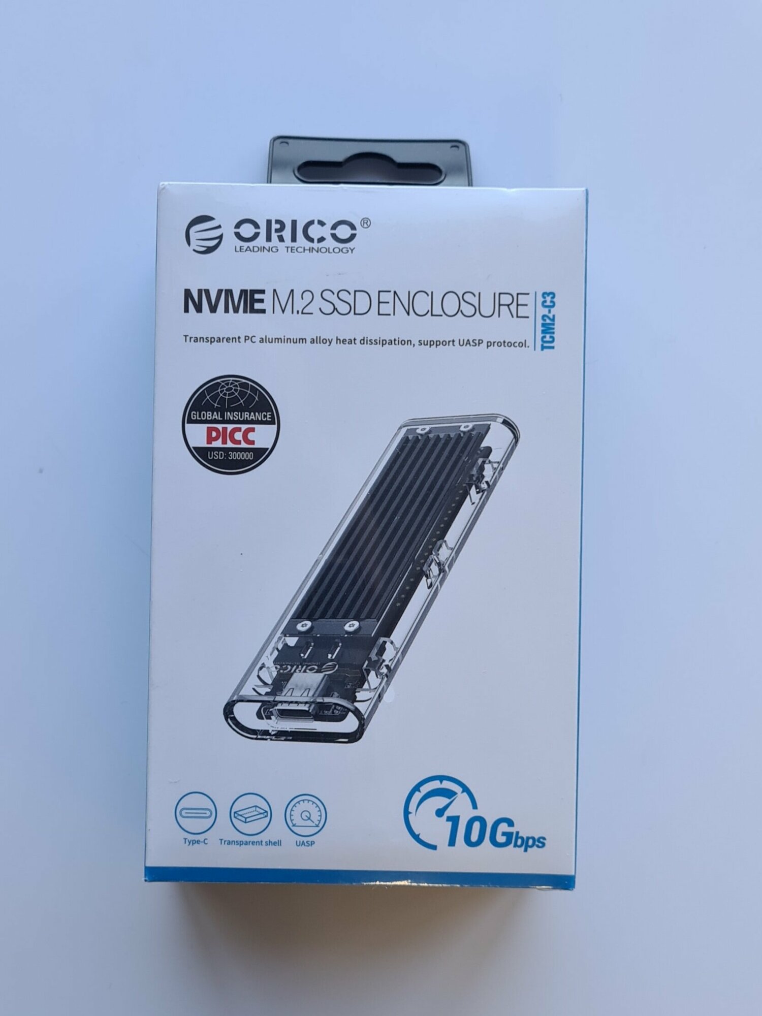 Корпус для SSD-накопителя ORICO для SSD M2 NVMe прозрачный USB Type-C