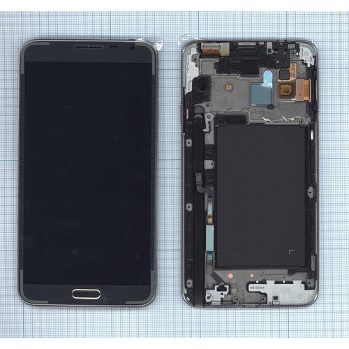 Модуль (матрица + тачскрин) для Samsung Galaxy Note 3 Neo Duos SM-N7502 черный с рамкой
