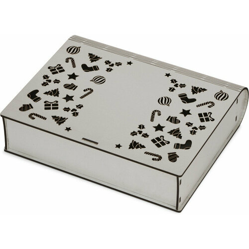 подарочная коробка bummagiya лето 15 х 12 х 6 см Деревянная коробка с резной крышкой Книга, L