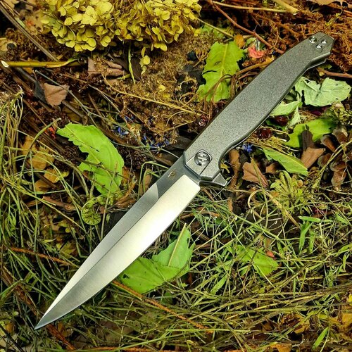 фото Складной нож сарган-01, сталь d2, рукоять нерж. сталь reptilian