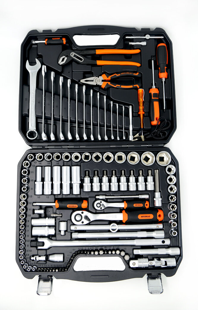 Набор инструментов 123 предметов 1/2"DR 1/4"DR АвтоDело PRO — фото 1