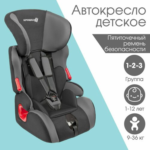 Автокресло Space plus, группа 1/2/3, 9-36 кг, (1-12 лет) Темно-серый/Светло-серый