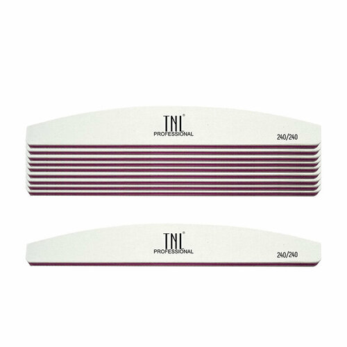 TNL, набор пилок для ногтей лодочка 240/240 улучшенное качество (белые), 10 шт tnl пилка для ногтей улучшенное качество в индив упаковке узкая 240 240 белая