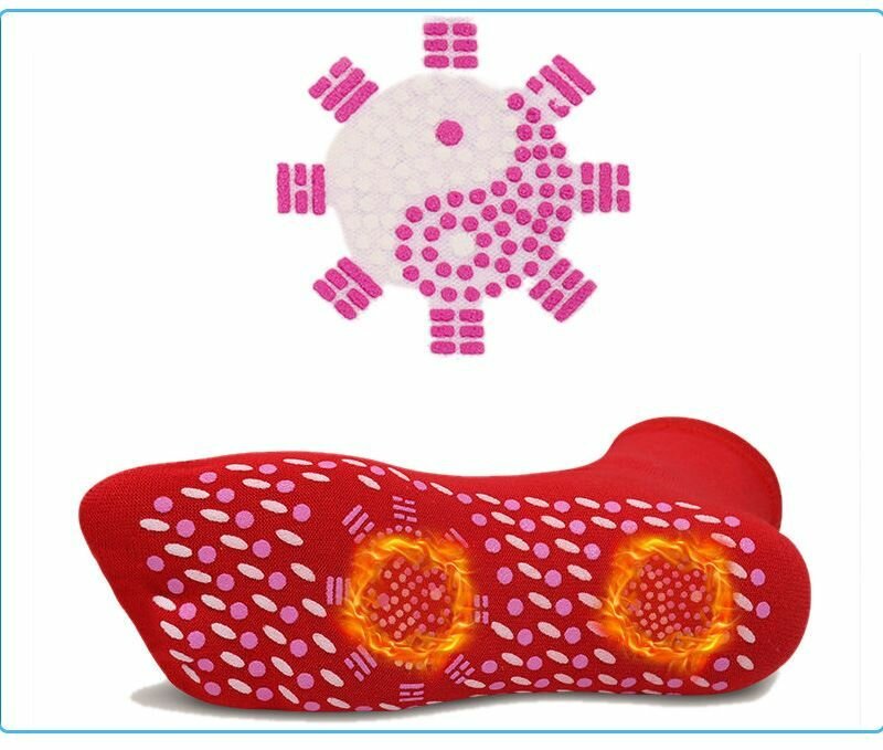 Носки лечебные турмалиновые акупунктурный массаж стопы 2 шт(цвет красный)