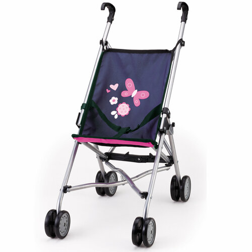коляска с единорогом dolls buggy Коляска Dolls Buggy с бабочками сине-розовая