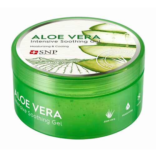 Увлажняющий и освежающий гель для лица и тела с экстрактом алоэ вера SNP Aloe Vera Intensive Soothing Gel /300 мл/гр.