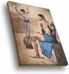 Картина репродукция "Девочка на шаре", Пабло Пикассо (холст, подрамник, 30х40 см)