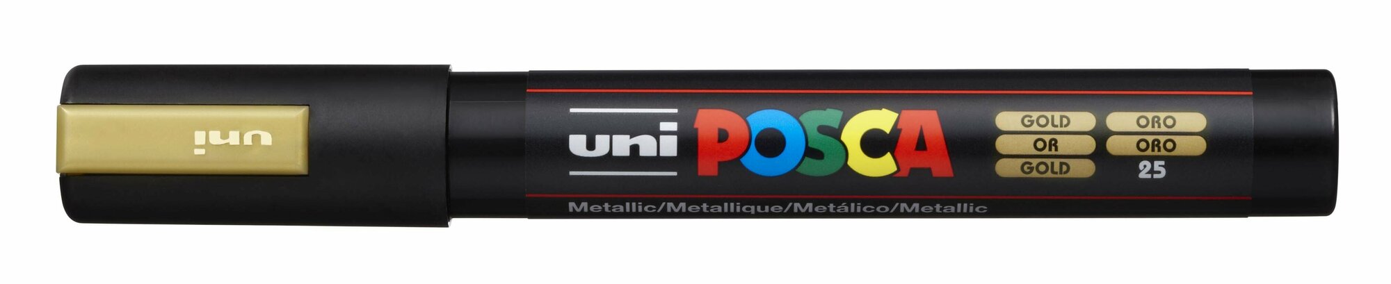 Маркер акриловый UNI POSCA PC-5M, золотой, 1.8 - 2.5 мм, круглый