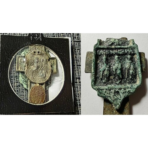 Христианский оберег - артефакт "Карманная иконка"14 -19й век. Собор трёх святителей