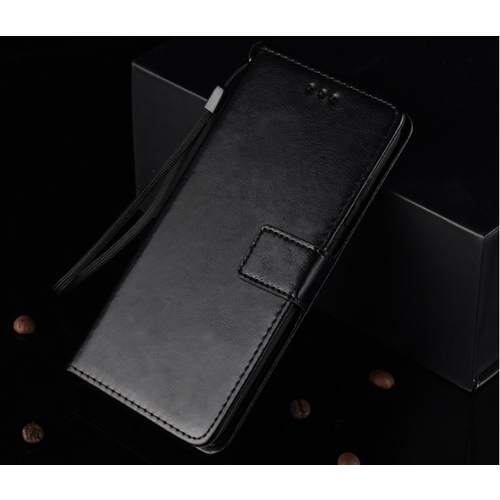Чехол-книжка MyPads Porta Biglietti для Xiaomi Poco X4 Pro 5G из эко-кожи с подставкой застёжкой и визитницей черный