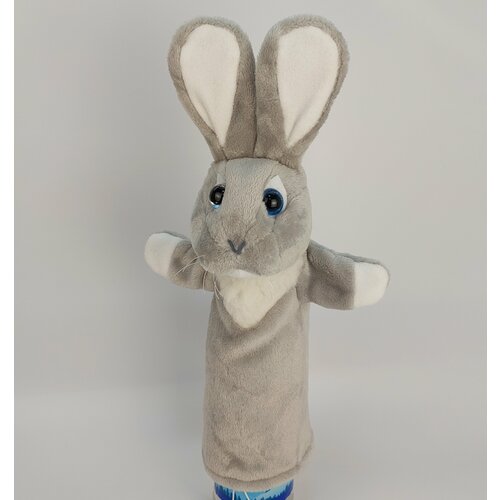 фото Игрушка на руку заяц серый для кукольного театра лес чудес