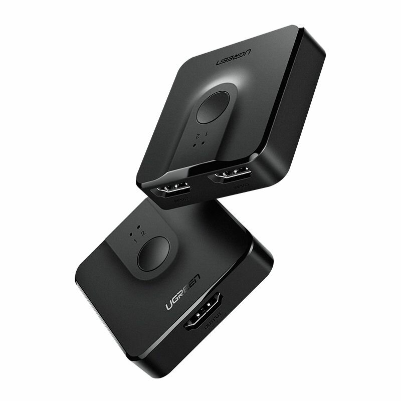 Переключатель UGREEN CM217 (50966) 2 In 1 Out HDMI Switcher 4K@60Hz. Цвет: черный
