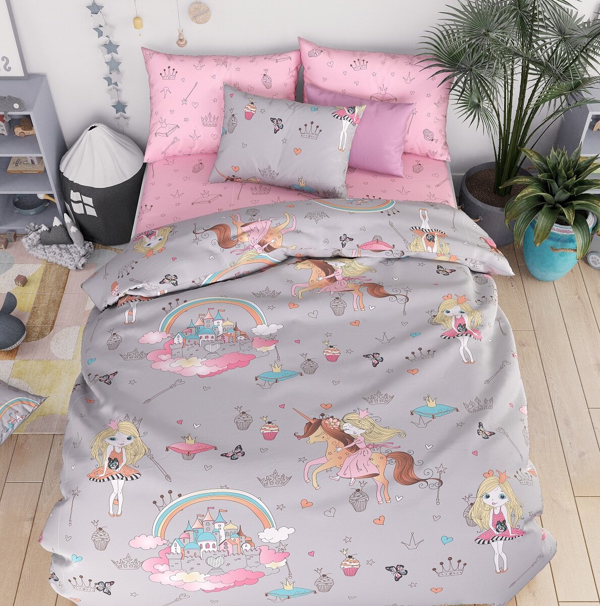 Детский комплект постельного белья Элис Текстиль Поплин Сказка 1,5-спальный, хлопок
