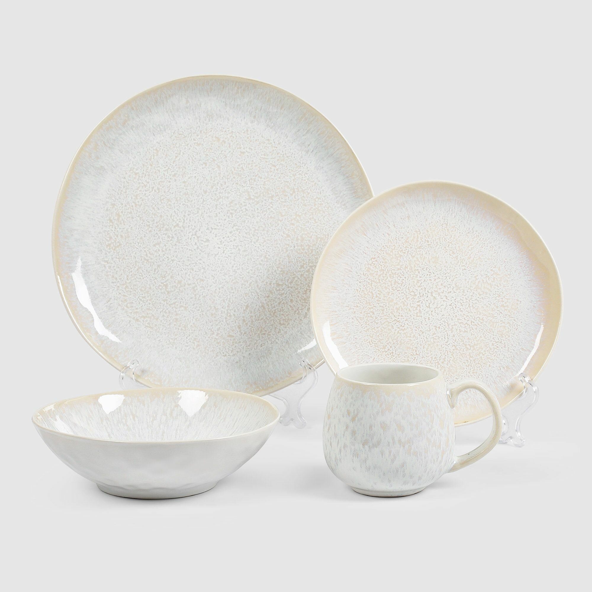 Набор посуды столовой, керамика White Rabbit глянец 16 предметов