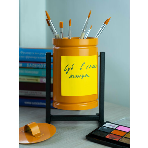 Контейнер для мусора в стиле лофт оранжевый 