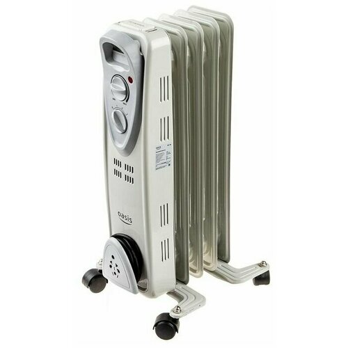 Масляный радиатор Oasis US-10 Масляный обогреватель Масляная батарея Мощность 1000 Вт площадь обогрева до 15 кв м термостат регулировка температуры отключение при перегреве отделение для шнура колеса для перемещения 310000₽