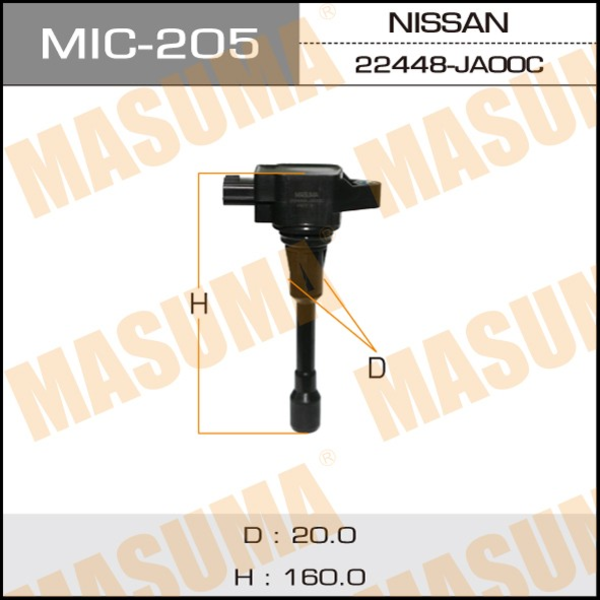 MASUMA MIC-205 катушка зажигания Nissan (Ниссан) 1.5, 1.6, 1.8, 2.0, 2.5 2004 =