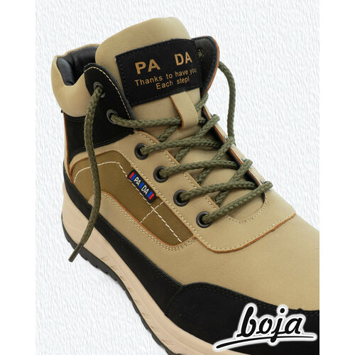 Шнурки для обуви BOJA (ЭФА), круглые, хаки / зеленые, 100 см, для кроссовок; ботинок; кед; бутсов