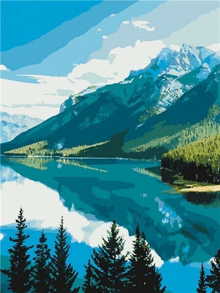 Алмазная мозаика картина стразами Горный пейзаж, 40х50 см