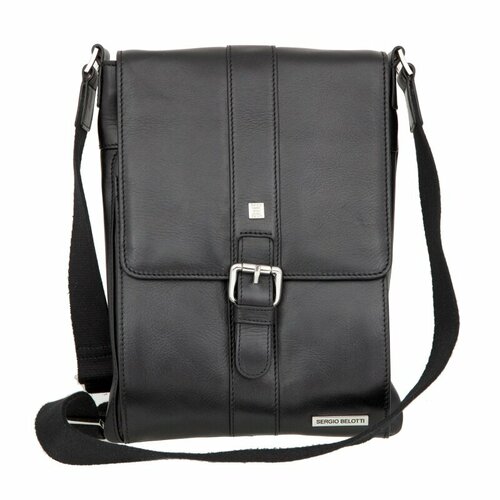 фото Сумка планшет sergio belotti, фактура гладкая, черный