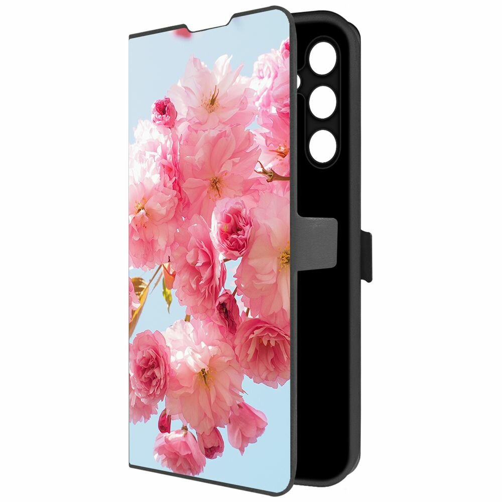 Чехол-книжка Krutoff Eco Book для Samsung Galaxy A25 5G (A256) Сакура (черный)