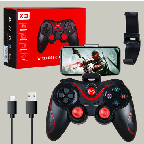 Джойстик беспроводной Сontroller Games X3 с держателем для телефона Геймпад wireless для смартфона черный LEMIL 154900₽