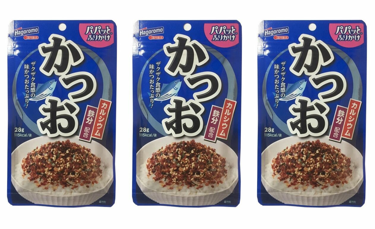 Hagoromo Приправа для риса "фурикакэ" со вкусом тунца бонито, 28 г, 3 уп