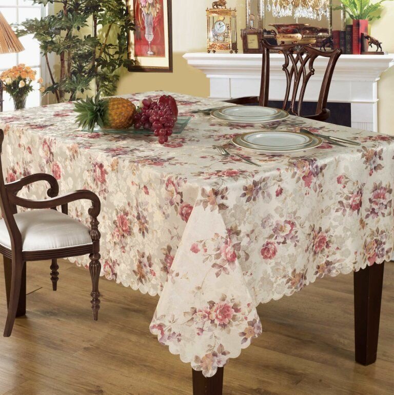 фото Скатерть тканевая прямоугольная 160х220 на стол, SK 67, с рисунком , хлопок, Вальтери
