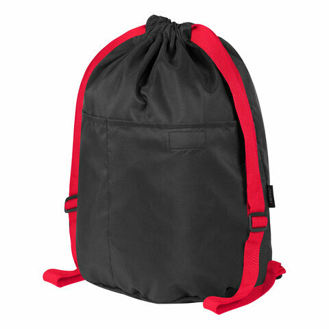 Рюкзак спортивный мешок HEIKKI PACK (хейки), 2 отделенения, увеличенный объем, 40х35 см, черно-красный, 272420