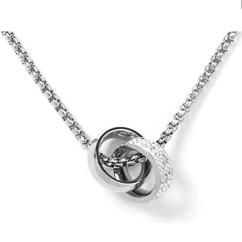 Колье, стекло, длина 30 см, серебристый — фото 1