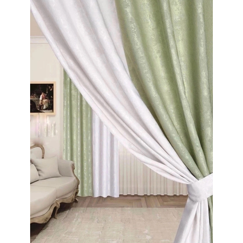 Шторы для комнаты Блэкаут мрамор Шторы мрамор комбинированные Занавески 300270 см Портьеры для кухни спальни гостиной и зала Цвет Бежево-зеленый Зелено-Бежевый Зеленый Бежевый 1900₽