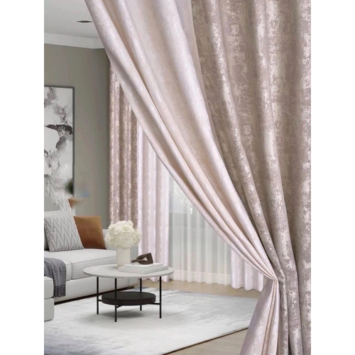 Комплект штор блэкаут мрамор комбинированный 400270см Занавески для комнаты Шторы плотные для кухни спальни и гостиной Портьеры для комнаты текстура мрамор Цвет Бежево-коричневый Бежевый Коричневый 2450₽