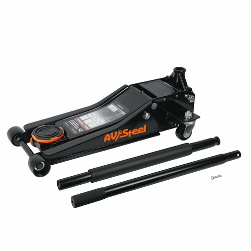 Домкрат гидравлический подкатной 3т низкопрофильный 75-505мм 2 штока быстрый подъем AV Steel 17874₽