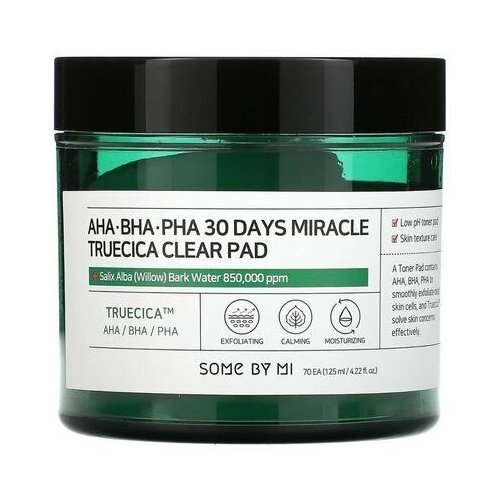 Очищающие диски для лица с BHA и PHA кислотами Bha Pha 30 Days Miracle Truecica Clear Pad 6064₽