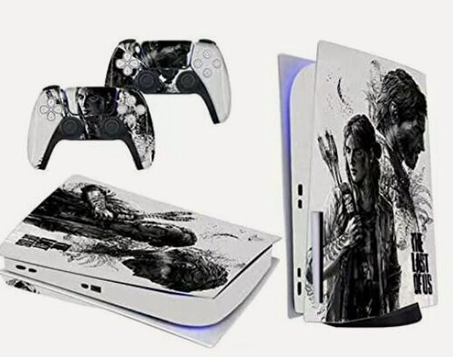 Изображение товара Наклейка виниловая защитная на игровую консоль Sony PlayStation 5 Fat Disc Edition, The Last of Us-1, полный комплект с геймпадами