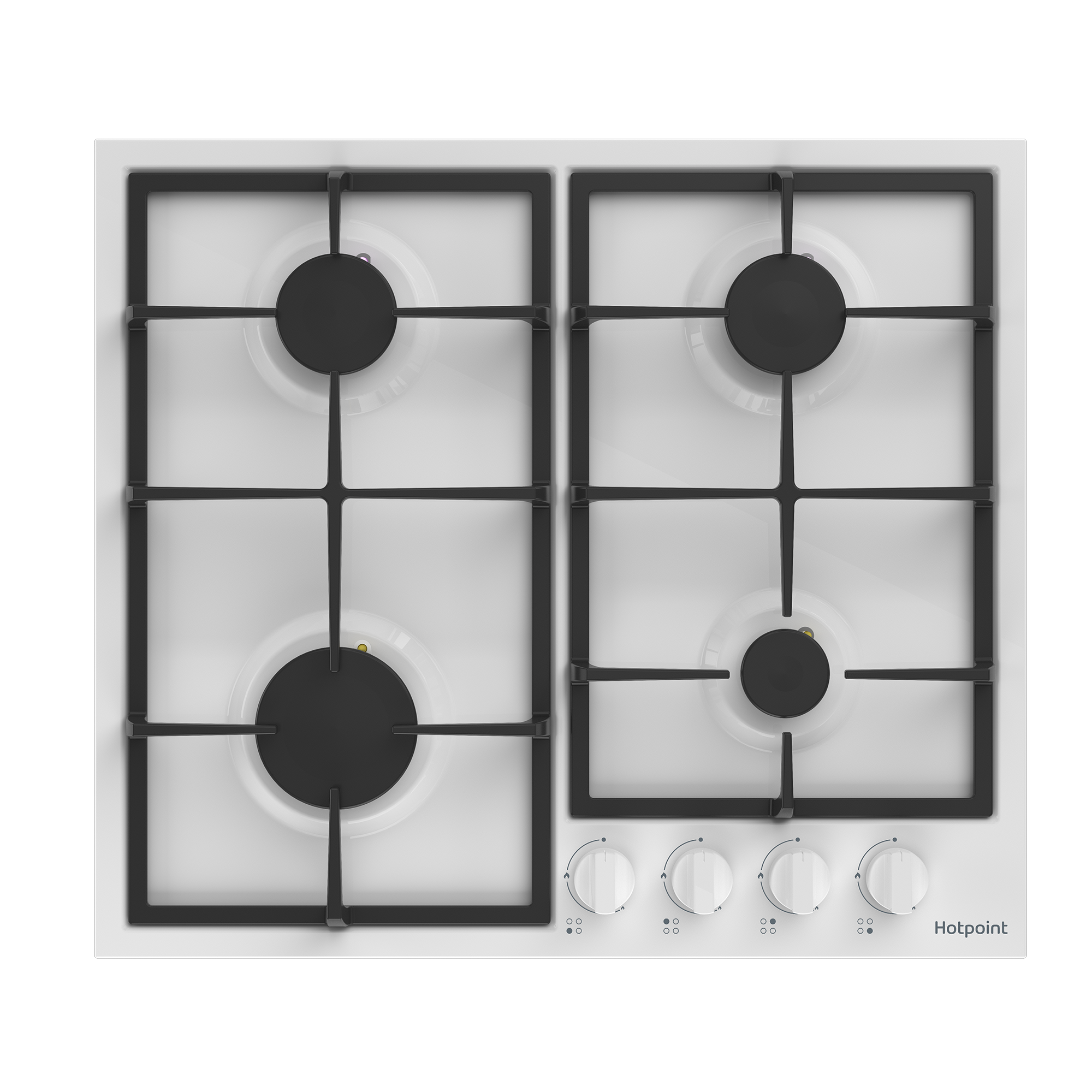 фото Встраиваемая газовая варочная панель Hotpoint HGMT 642 WH, 4 конфорки, белая