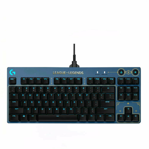 Проводная игровая механическая клавиатура Logitech G PRO Hextech League of Legends Limited LIGHTSYNC RGB GX BROWN Switch синий 11999₽